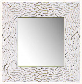Зеркало 50 х 50/35 х 35 см /рама белый с золотом  / 293026