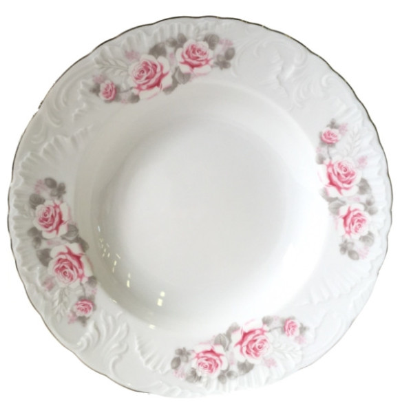 Набор тарелок 22,5 см 6 шт глубокие  Cmielow &quot;Рококо /Серая роза /платина&quot; / 264422