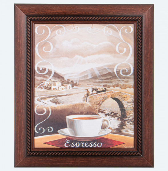 Картина 24 х 30 см  ООО &quot;Лэнд Арт&quot; &quot;Espresso&quot; /рамка коричневая / 270184