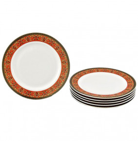 Набор тарелок 19 см 6 шт  Leander "Сабина /Цветочный узор на красном" / 159056