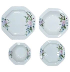 Набор тарелок 24 предмета на 6 персон белый  O.M.S. Collection "TULU/ Букет полевых цветов" / 296129