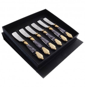 Столовые приборы 6 предметов Ножи для масла  Domus Design "D&D /Версаль" серый мрамор / 201411