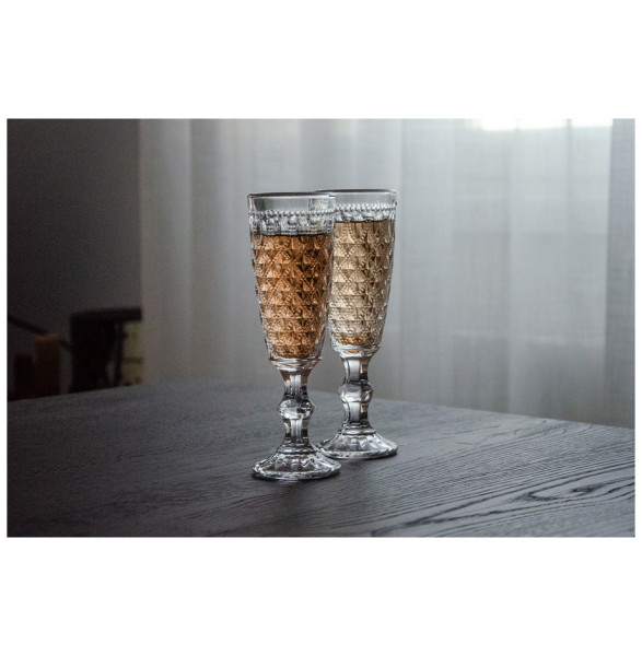 Бокалы для шампанского 150 мл 4 шт янтарные  WD Lifestyle &quot;Dubai&quot; (подарочная упаковка)  / 340908