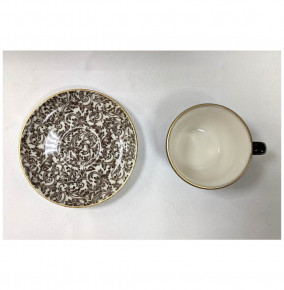 Набор чайных пар 200 мл 6 шт коричневые  O.M.S. Collection "Tulu Porselen" / 285910