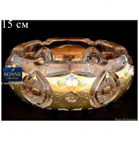 Пепельница 15 см круглая  Sonne Crystal "Хрусталь с золотом"  / 059921