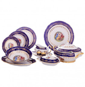 Столовый сервиз на 6 персон 27 предметов  Bavarian Porcelain "Мария-Тереза /Мадонна кобальт" / 087887