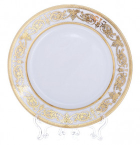 Набор тарелок 21 см 6 шт  Bavarian Porcelain "Александрия /Золотой узор на белом" / 095927