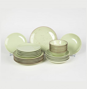 Набор тарелок 24 предмета на 6 персон  O.M.S. Collection "TULU /Салатовый" (комбинированный) / 284380