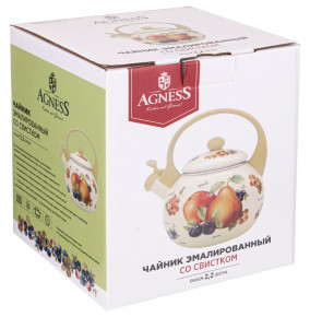 Чайник 2,2 л эмалированный со свистком  Agness "Provence" / 270659