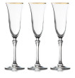 Бокалы для шампанского 150 мл 6 шт  Le Stelle &quot;Gemma /Отводка золото&quot; (подарочная упаковка) / 330082