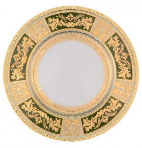 Набор тарелок 21 см 6 шт  Falkenporzellan "Диадема /Зелёная крем золото" / 060269