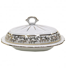 Маслёнка  Bavarian Porcelain "Мария-Тереза /Белая /Золотые листики" / 243909