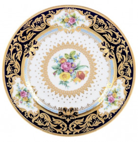 Набор тарелок 21 см 6 шт  Falkenporzellan "Опал /Цветы кобальт /с золотом" / 147201