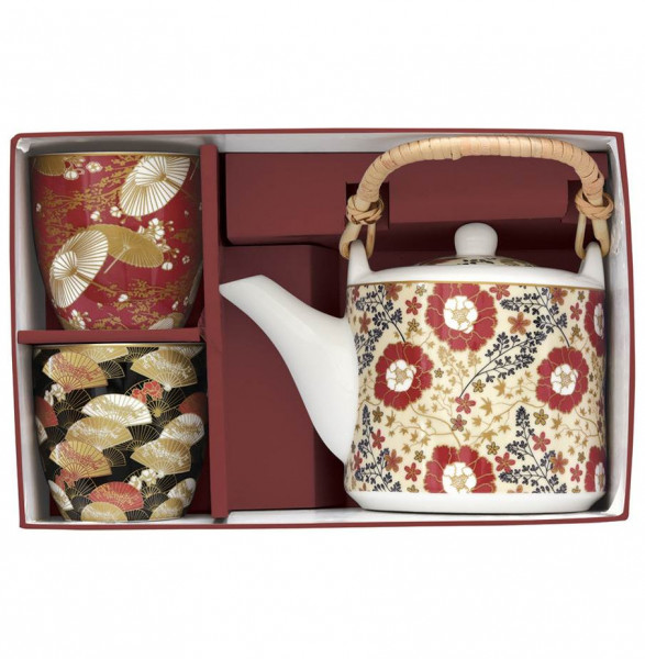 Чайный набор 3 предмета (чайник 600 мл + 2 чашки по 160 мл)  Easy Life &quot;Кимоно&quot; (подарочная упаковка) / 299216