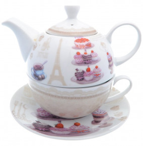 Чайный набор 3 предмета (чайная пара + чайник)  Royal Classics "Французские десерты" / 214736