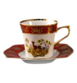 Чашка чайная 230 мл 1 шт  Royal Czech Porcelain "Львов /Охота красная" / 204395