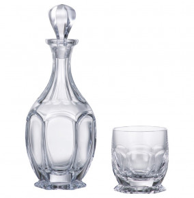 Набор для виски 3 предмета (графин 800 мл + 2 стакана по 250 мл)  Crystalite Bohemia "Сафари /Без декора" / 037008