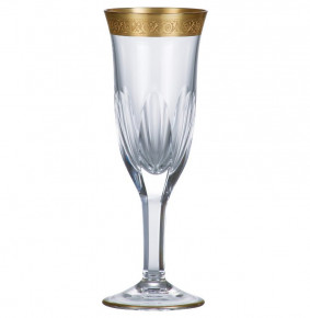 Бокалы для шампанского 165 мл 6 шт  Crystalite Bohemia "Донна /Матовое золото" / 047564